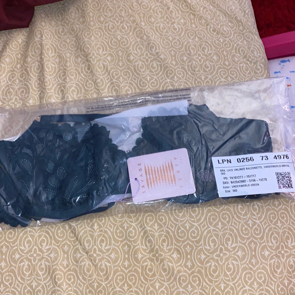 Bra, Lace Unlined Balconette, Underworld Green, 36D